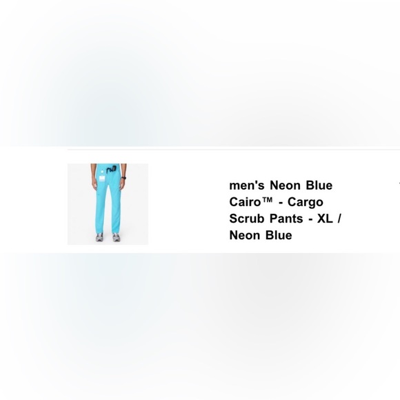 FIGS-Mens-Neon-Blue-Scrub-Set-Large/X-Large - Picture 2 of 3